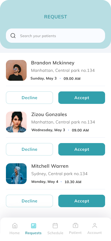 Doctor requests screen